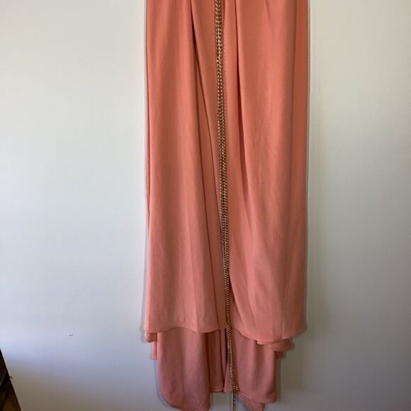 Ramy brook Ryder Chain-Trim High-Low Dress Peach Size Large - Picture 5 of 16